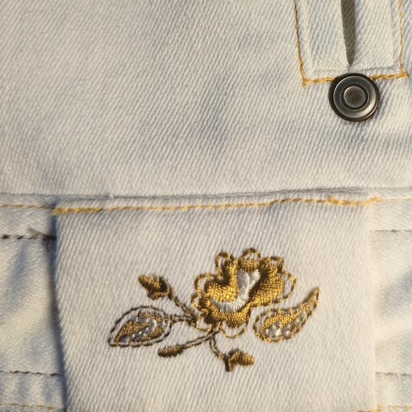 Autre Chose vintage white denim jacket with golden and brown contrast stitching - Picture 4 of 6